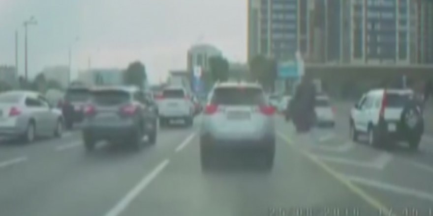 Kazakistan'da deve kuşu trafiğe çıktı!