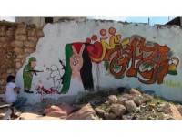 İdlib'den Kudüs Ve Gazze'ye Grafitili Destek